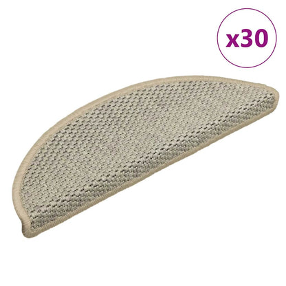 Stair Mats Self-adhesive Sisal-Look 56x17x3 cm 30 pcs Light green