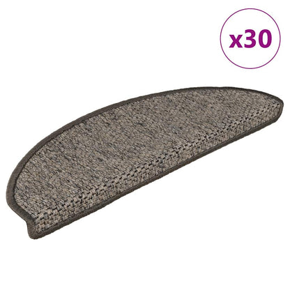 Stair Mats Self-adhesive Sisal-Look 65x21x4 cm 30 pcs Grey and beige