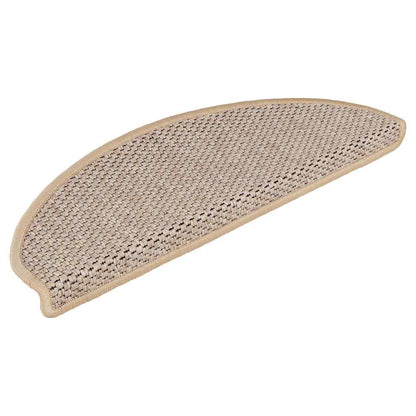 vidaXL Stair Mats Self-adhesive Sisal-Look 30pcs 65x21x4cm Light Beige 2