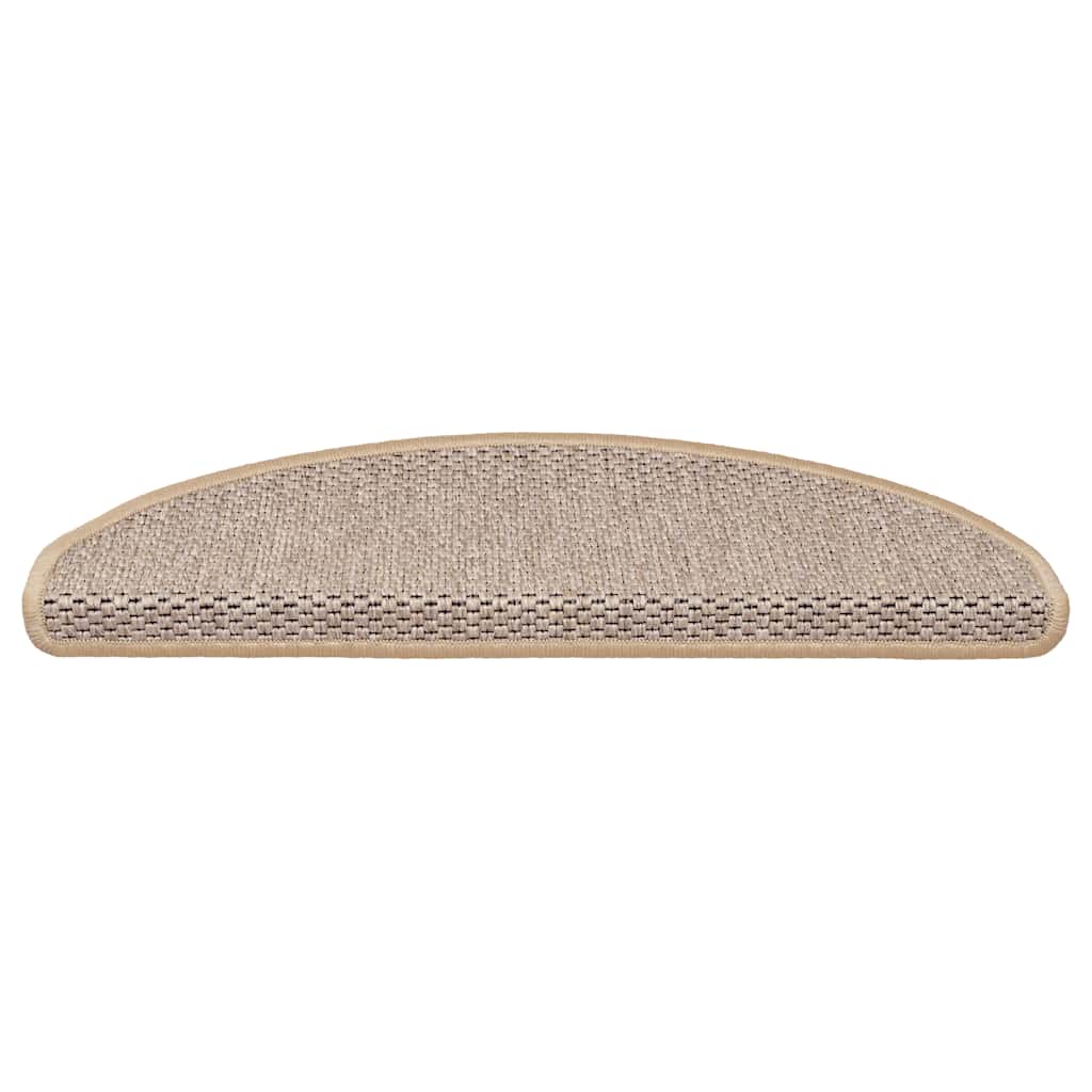 vidaXL Stair Mats Self-adhesive Sisal-Look 30pcs 65x21x4cm Light Beige 3