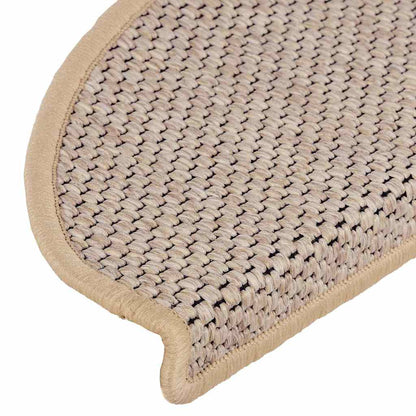 vidaXL Stair Mats Self-adhesive Sisal-Look 30pcs 65x21x4cm Light Beige 6