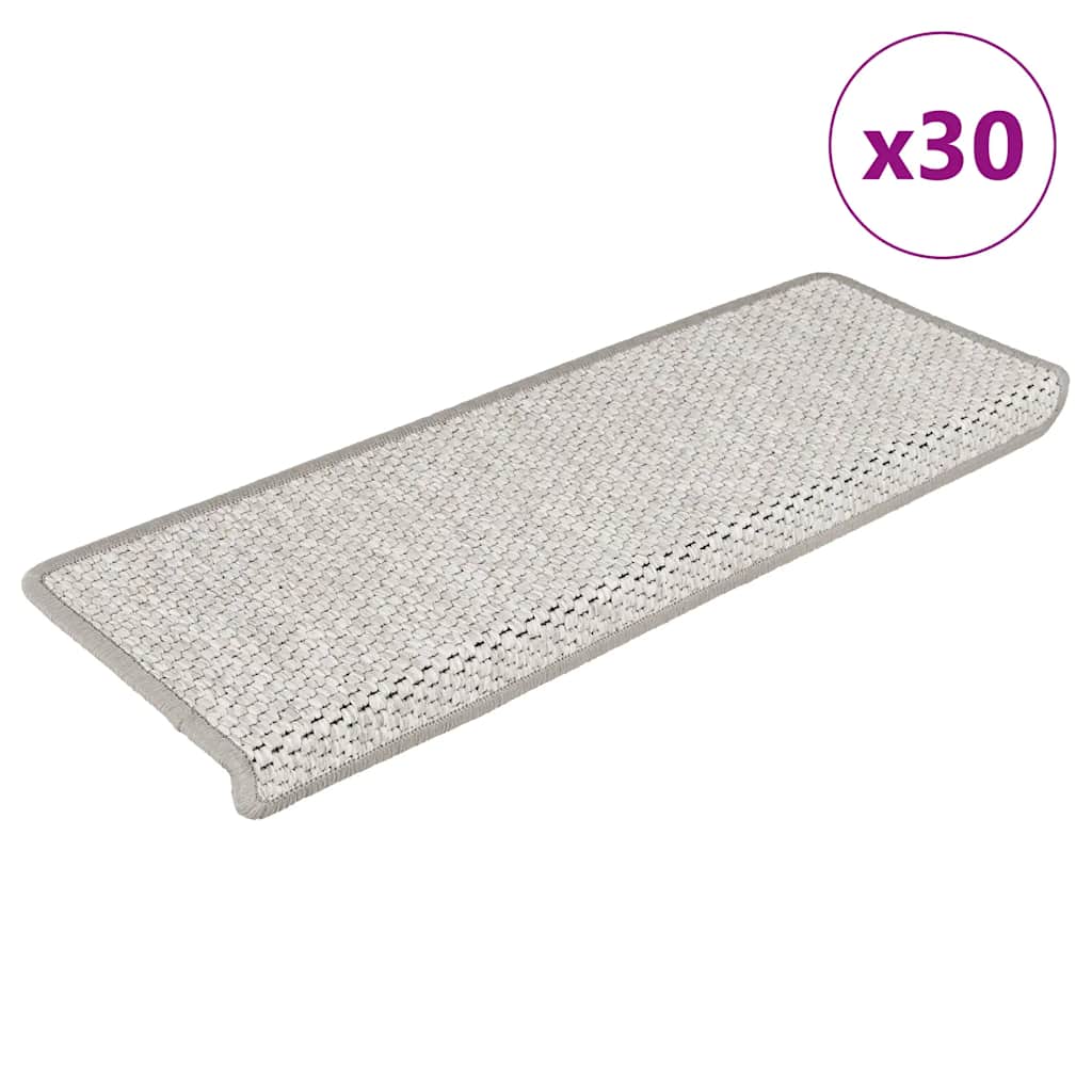 vidaXL Stair Mats Self-adhesive Sisal-Look 65x21x4 cm 30 pcs