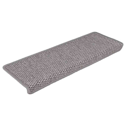 vidaXL Stair Mats Self-adhesive Sisal-Look 30 pcs 65x21x4 cm Silver 2