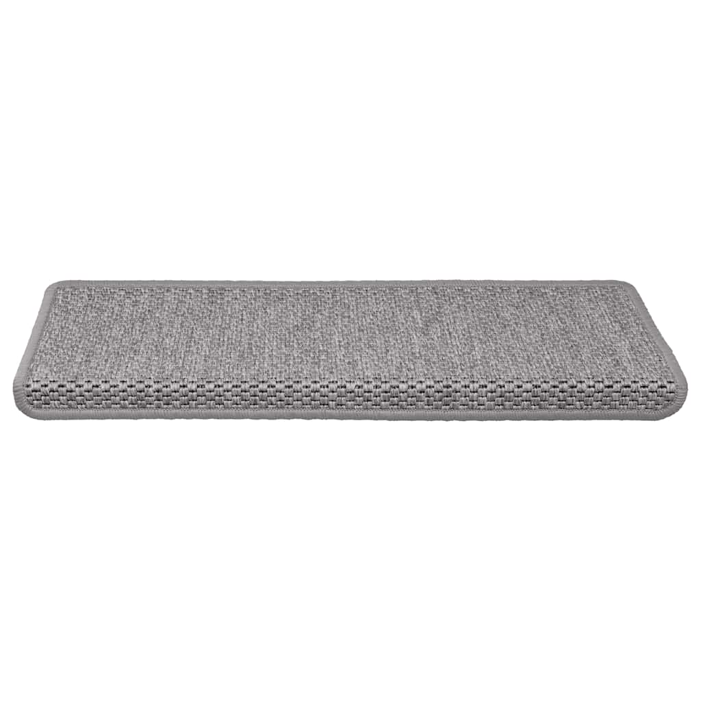 vidaXL Stair Mats Self-adhesive Sisal-Look 30 pcs 65x21x4 cm Silver 3