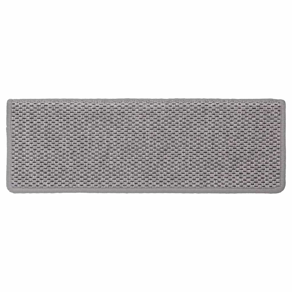 vidaXL Stair Mats Self-adhesive Sisal-Look 30 pcs 65x21x4 cm Silver 5