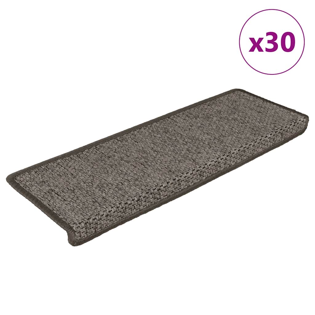 vidaXL Stair Mats Self-adhesive Sisal-Look 65x21x4 cm 30 pcs