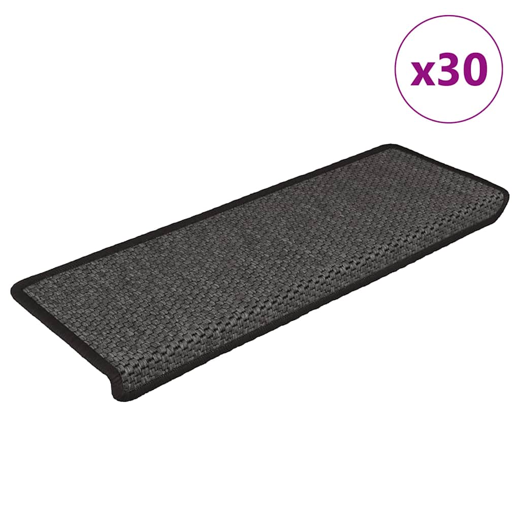 vidaXL Stair Mats Self-adhesive Sisal-Look 65x21x4 cm 30 pcs