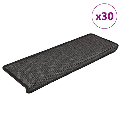 vidaXL Stair Mats Self-adhesive Sisal-Look 65x21x4 cm 30 pcs