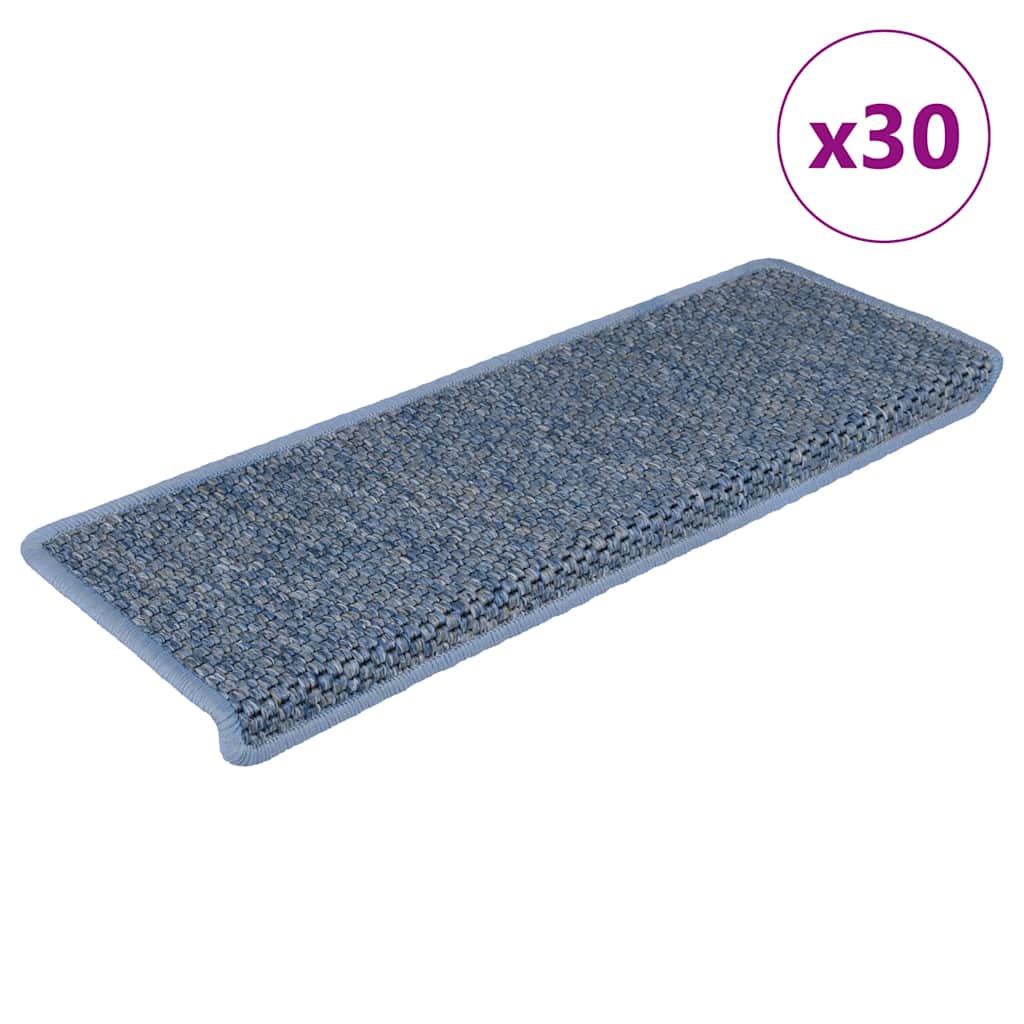 vidaXL Stair Mats Self-adhesive Sisal-Look 65x21x4 cm 30 pcs