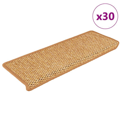 vidaXL Stair Mats Self-adhesive Sisal-Look 30 pcs 65x21x4 cm Sisal 1
