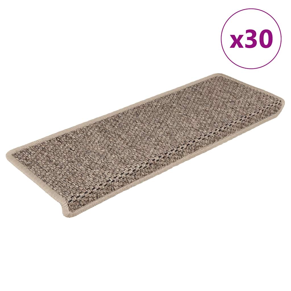 Stair Mats Self-adhesive Sisal-Look 65x21x4 cm 30 Dark beige
