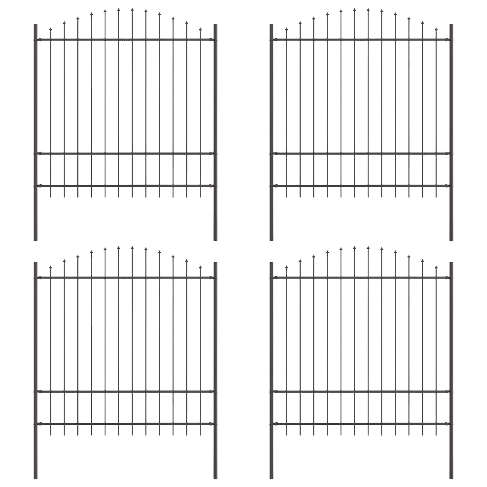 vidaXL Garden Fence WOERDEN 4 pcs 170 x 215 cm Powder-Coated Steel 2