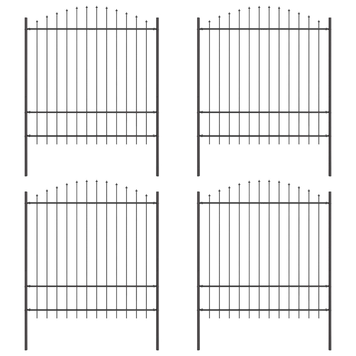 Garden Fence WOERDEN 170 x 215 cm Powder-Coated Steel Grey Height 150-175 cm 680 cm