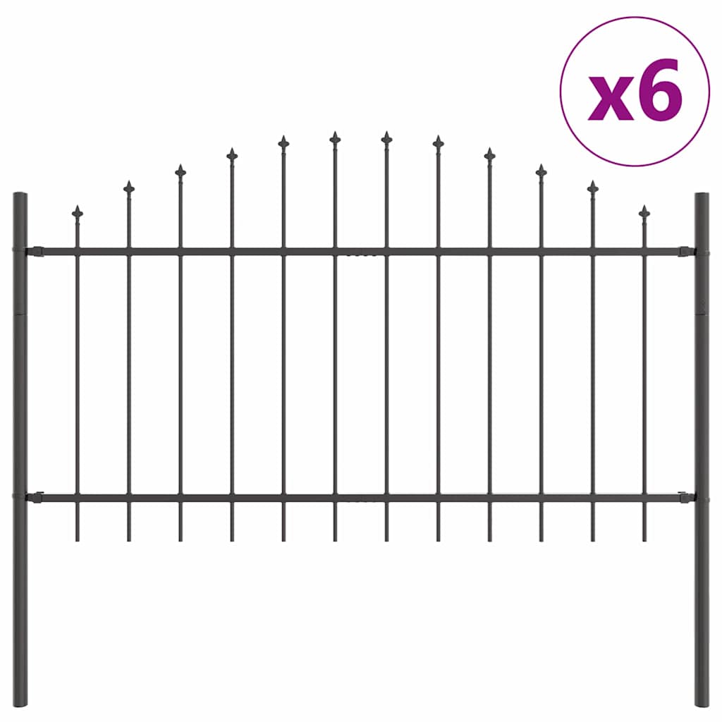 vidaXL Garden Fence WOERDEN 6 pcs 170 x 140 cm Powder-Coated Steel 2
