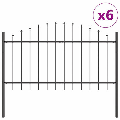 vidaXL Garden Fence WOERDEN 6 pcs 170 x 140 cm Powder-Coated Steel 2