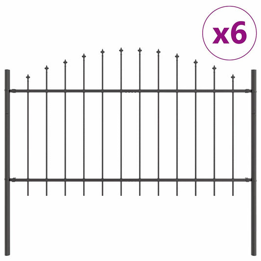 vidaXL Garden Fence WOERDEN 6 pcs 170 x 140 cm Powder-Coated Steel 2