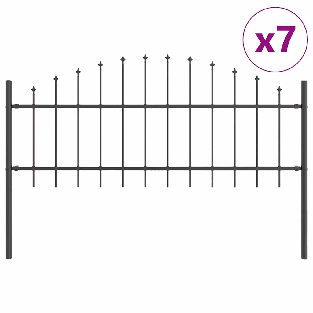 vidaXL Garden Fence WOERDEN 7 pcs 170 x 115 cm Powder-Coated Steel 2