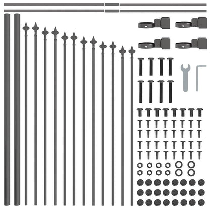 vidaXL Garden Fence WOERDEN 7 pcs 170 x 115 cm Powder-Coated Steel 6