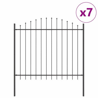vidaXL Garden Fence WOERDEN 7 pcs 170 x 165 cm Powder-Coated Steel 2