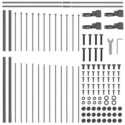 vidaXL Garden Fence WOERDEN 7 pcs 170 x 165 cm Powder-Coated Steel 6