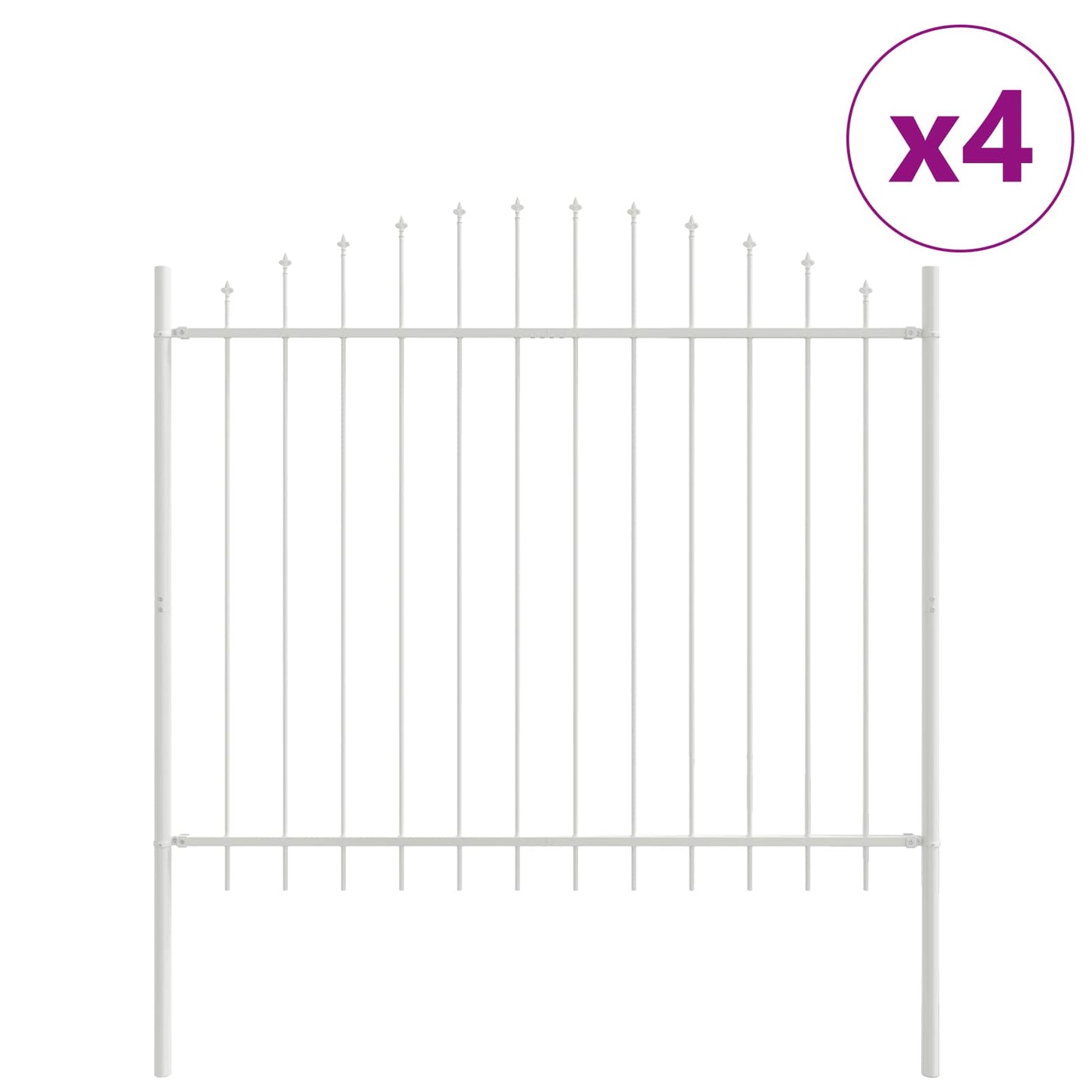 vidaXL Garden Fence WOERDEN 4 pcs 170 x 165 cm Powder-Coated Steel 3