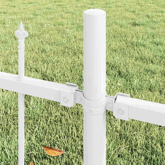 Garden Fence WOERDEN Powder-Coated Steel White Height