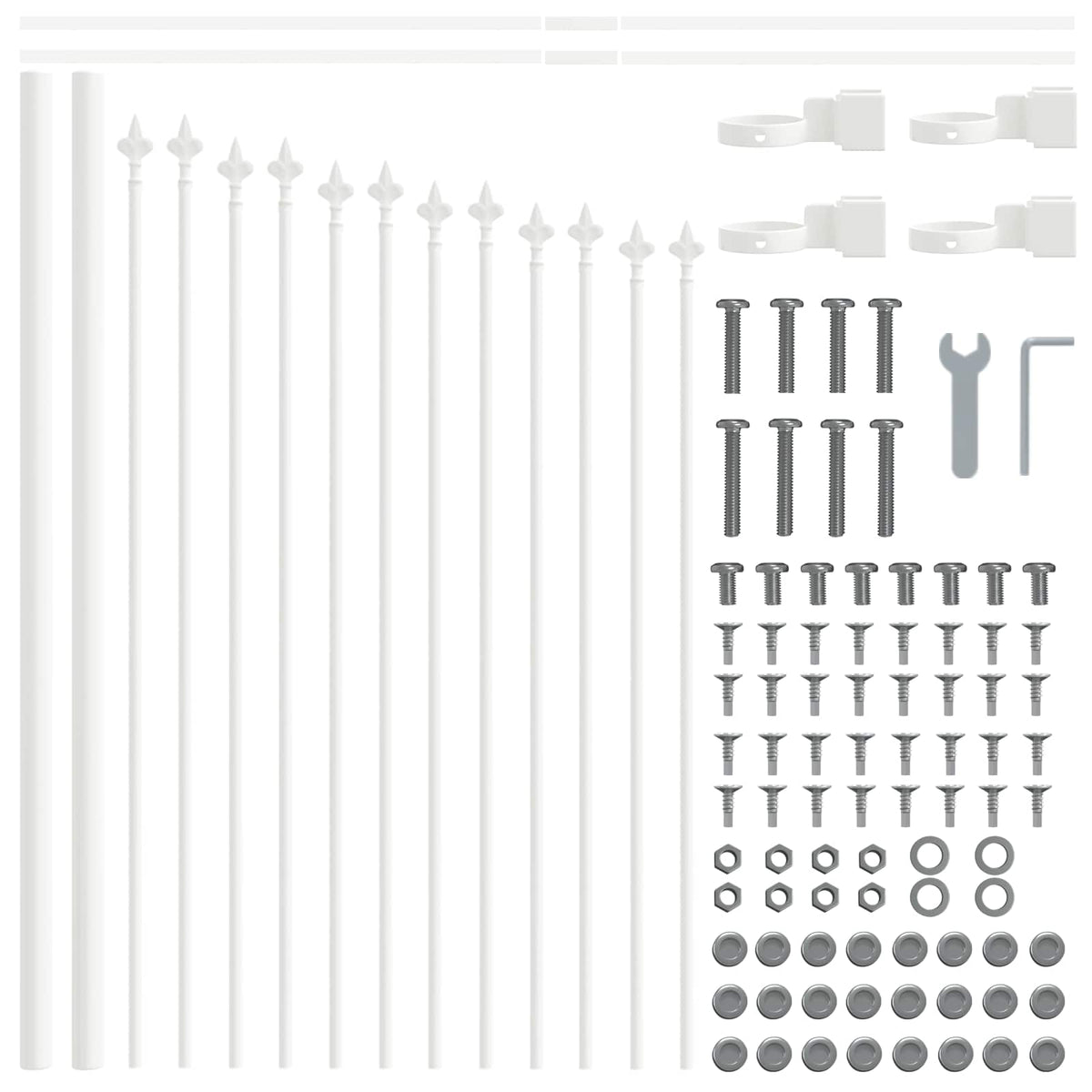 vidaXL Garden Fence WOERDEN 7 pcs 170 x 115 cm Powder-Coated Steel 6