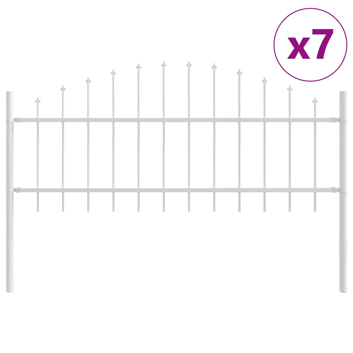 vidaXL Garden Fence WOERDEN 7 pcs 170 x 115 cm Powder-Coated Steel 3