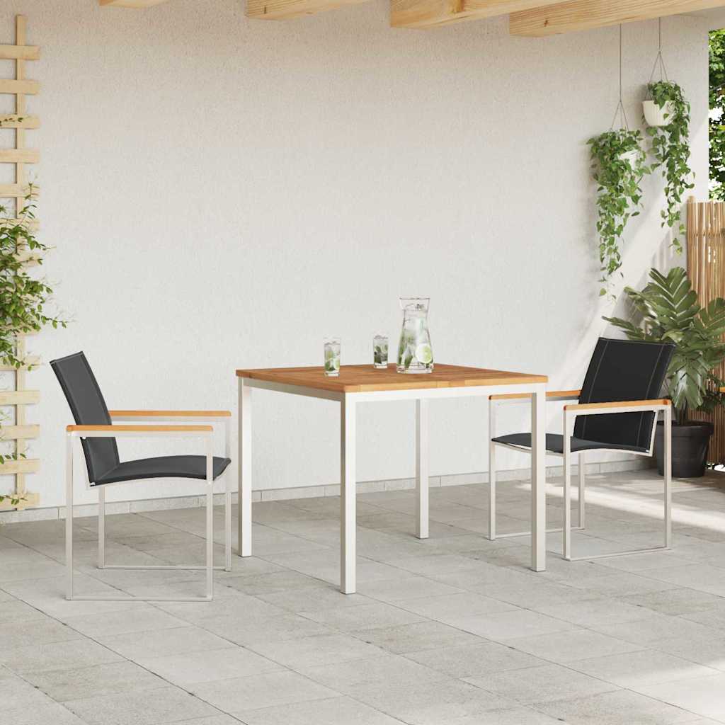 vidaXL Garden Dining Set 3 pcs Solid Acacia Wood and Stainless Steel 1