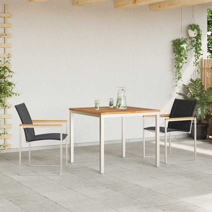 vidaXL Garden Dining Set 3 pcs Solid Acacia Wood and Stainless Steel 1