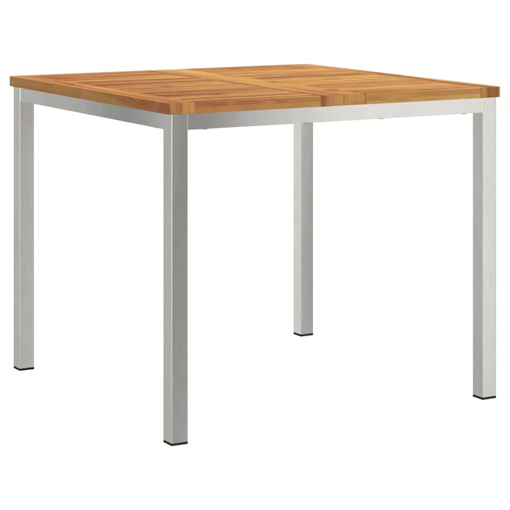 vidaXL Garden Dining Set 3 pcs Solid Acacia Wood and Stainless Steel 5