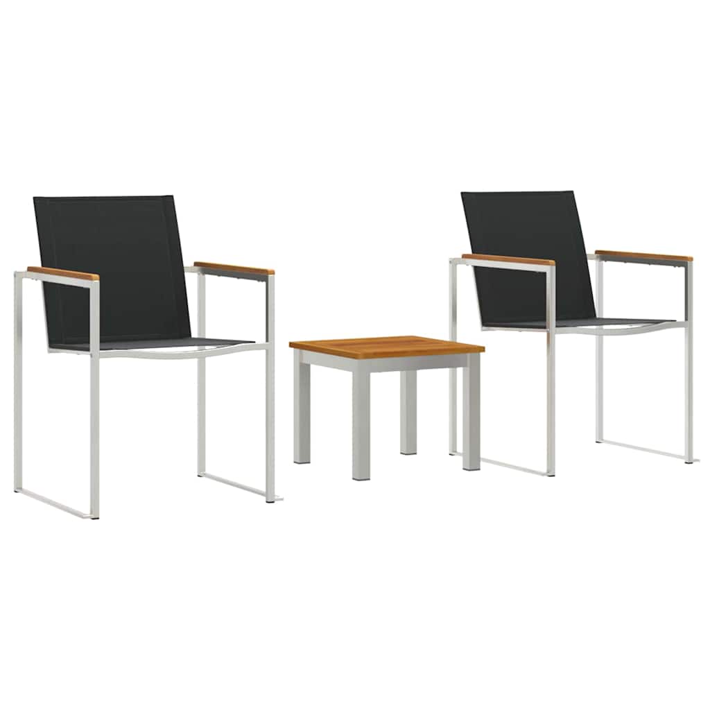 vidaXL Garden Dining Set 3 pcs Brown and Black 2