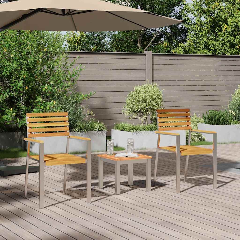 vidaXL Garden Dining Set 3 pcs Brown 4