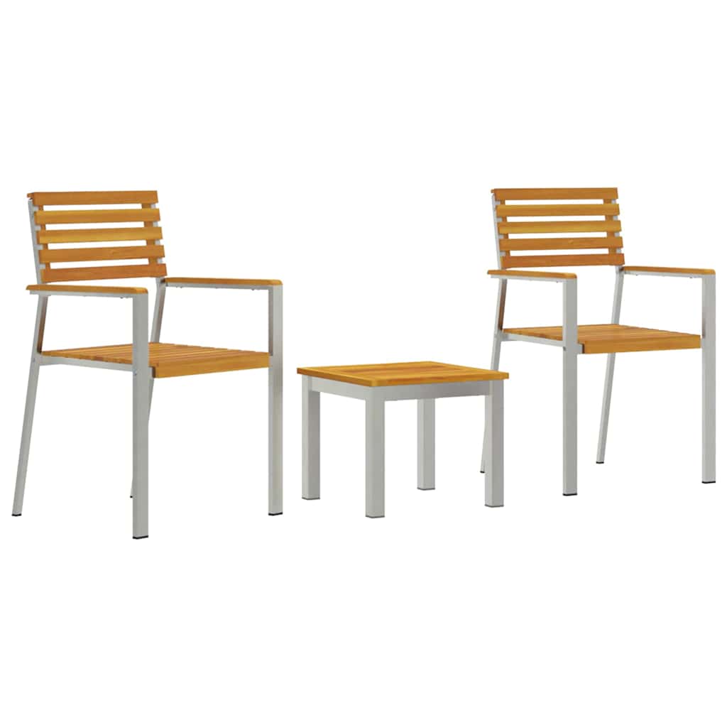 vidaXL Garden Dining Set 3 pcs Brown 2