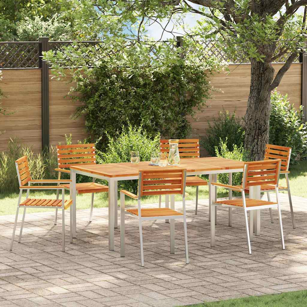 vidaXL Garden Chair and Stainless Steel