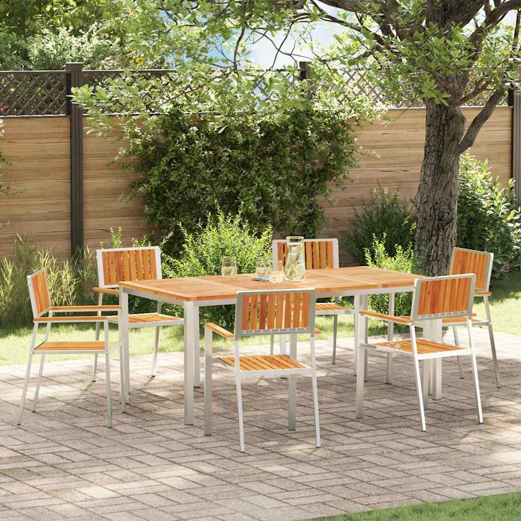 vidaXL Garden Chair and Stainless Steel
