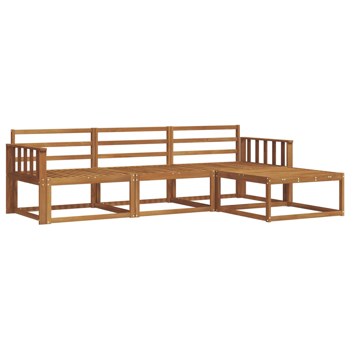 vidaXL Outdoor Sofa Set 4 pcs Natural Solid Acacia Wood 2