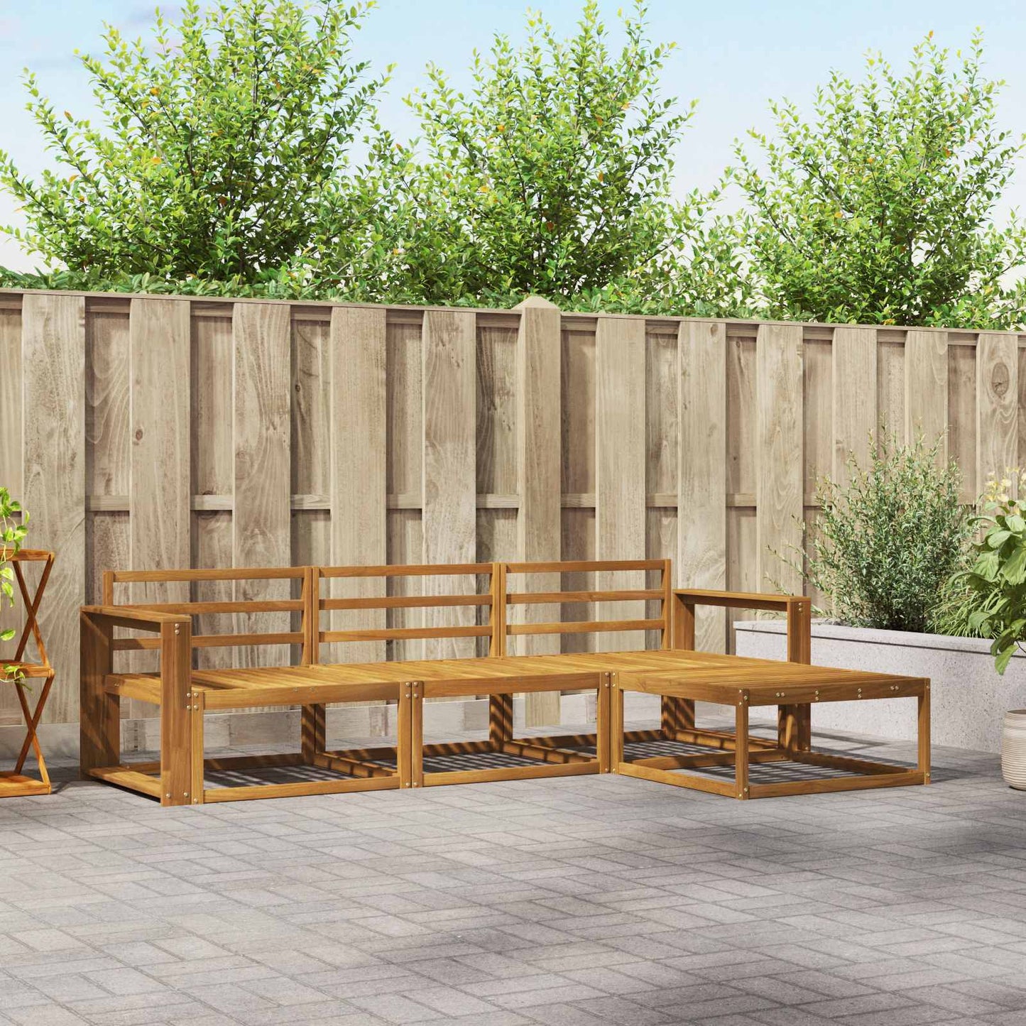 vidaXL Outdoor Sofa Set 4 pcs Natural Solid Acacia Wood 1
