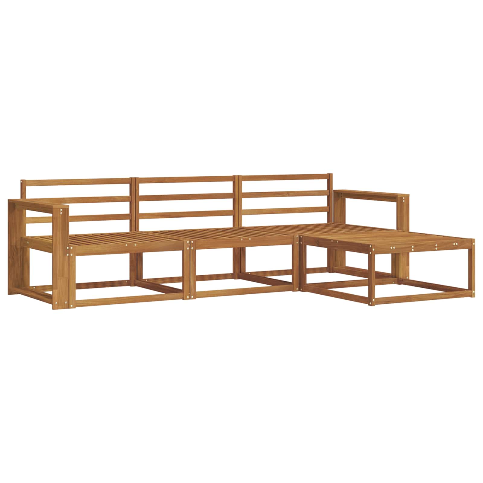 vidaXL Outdoor Sofa Set 4 pcs Natural Solid Acacia Wood 2