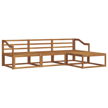 Outdoor Sofa Set 4 pcs Natural Solid Acacia Wood Sloped