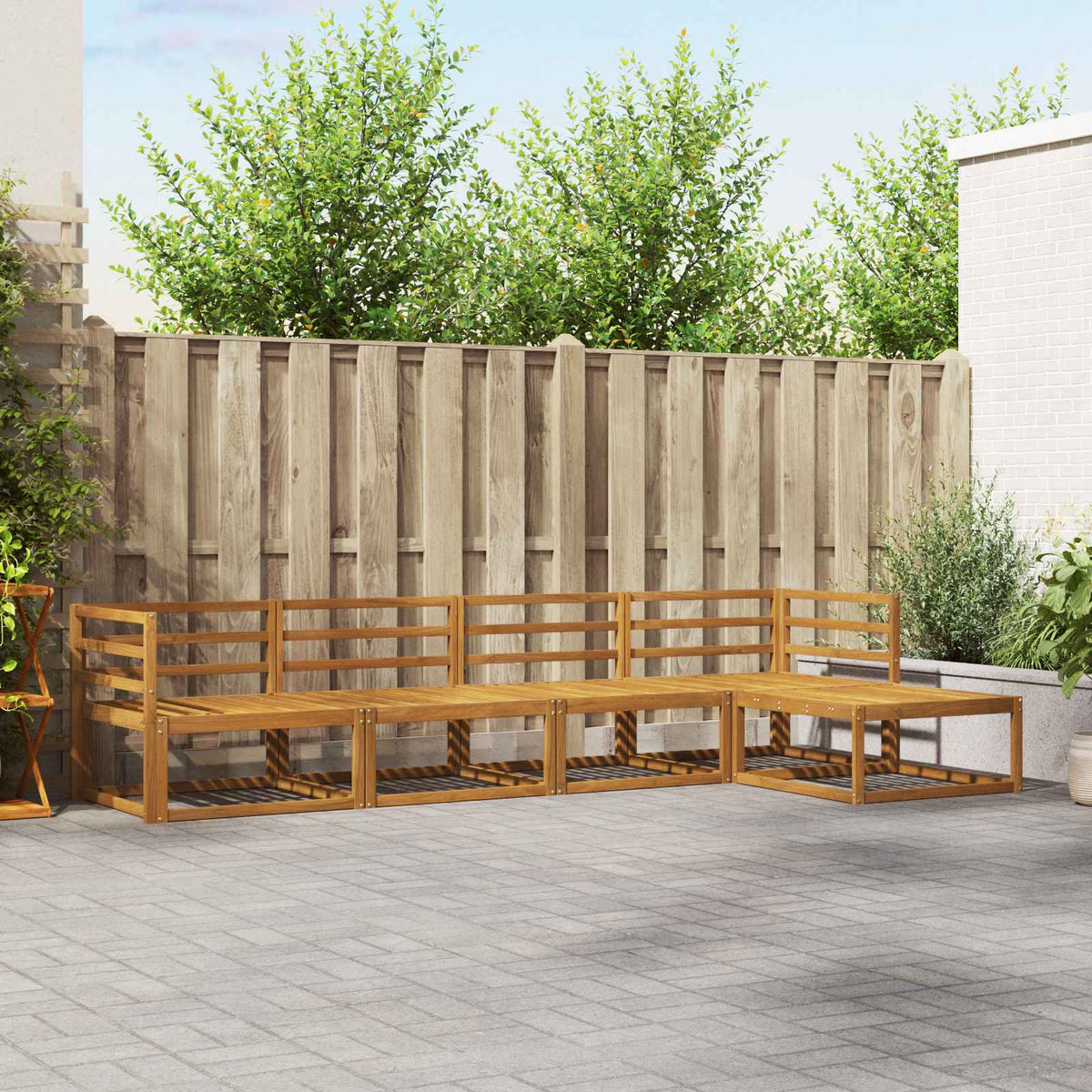 vidaXL Outdoor Sofa Set 5 pcs Natural Solid Acacia Wood 1