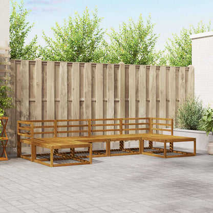 Outdoor Sofa Set 6 pcs Natural Solid Acacia Wood Horizontal slats