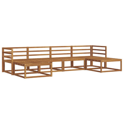 Outdoor Sofa Set 6 pcs Natural Solid Acacia Wood Horizontal slats
