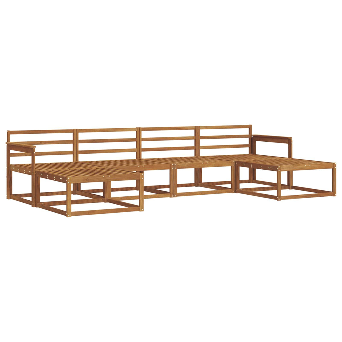 Outdoor Sofa Set 6 pcs Natural Solid Acacia Wood Open frame