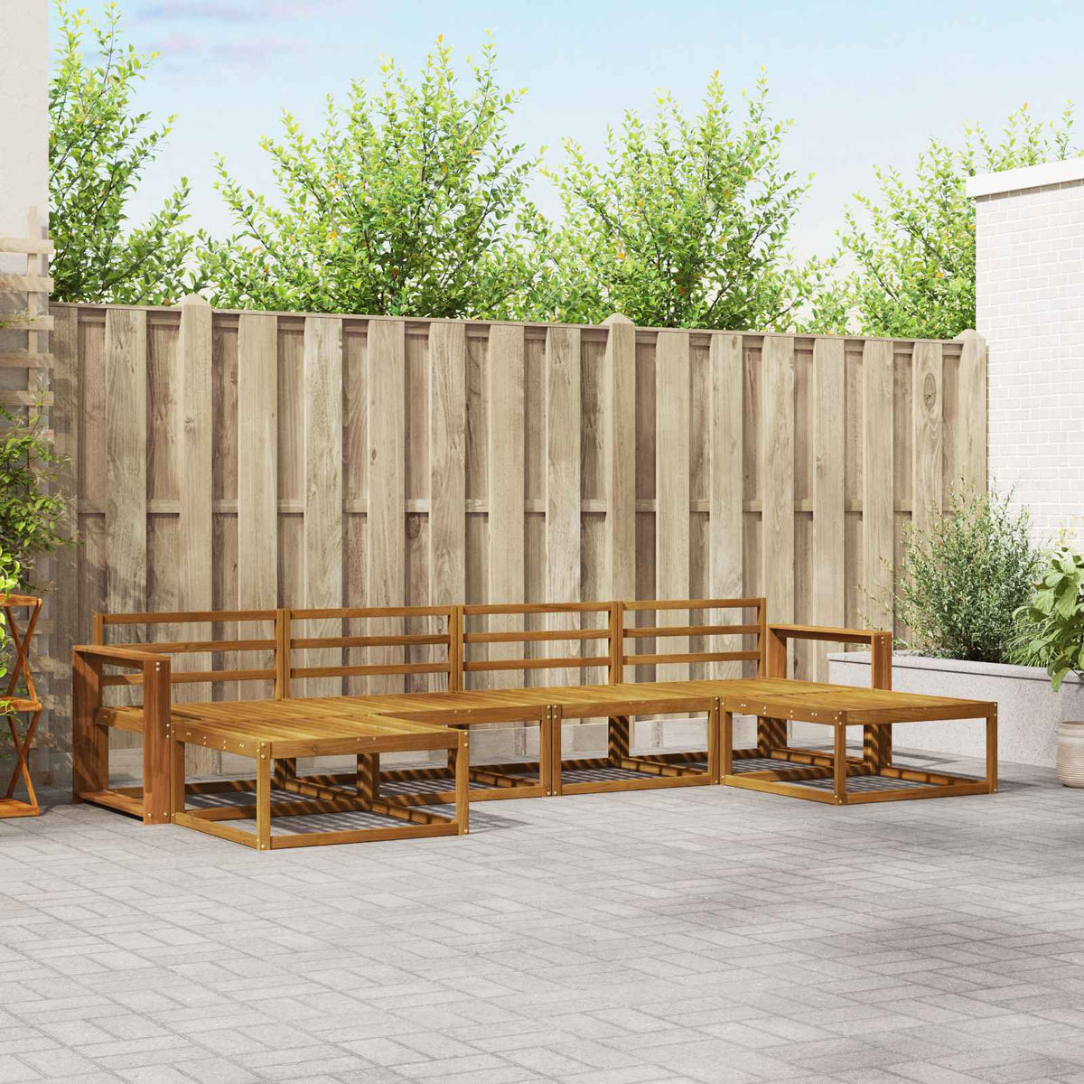 vidaXL Outdoor Sofa Set 6 pcs Natural Solid Acacia Wood 1