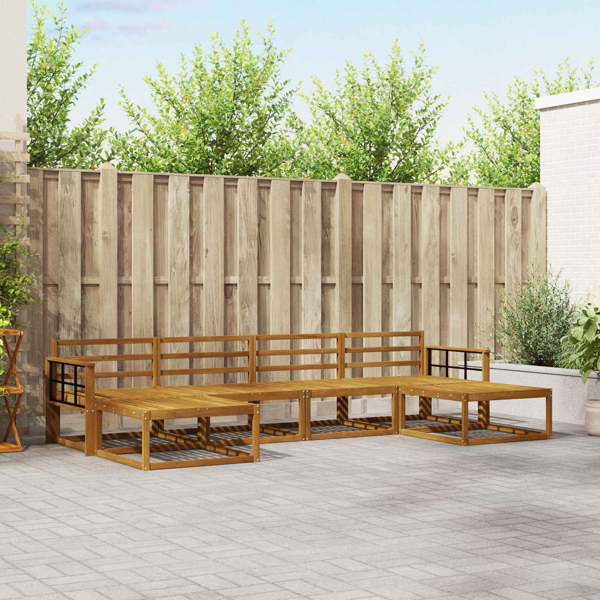 vidaXL Outdoor Sofa Set 6 pcs Natural Solid Acacia Wood 1