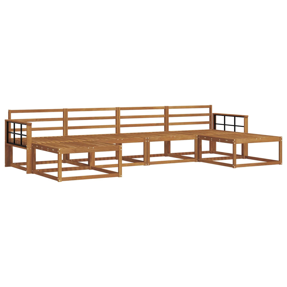 vidaXL Outdoor Sofa Set 6 pcs Natural Solid Acacia Wood 2