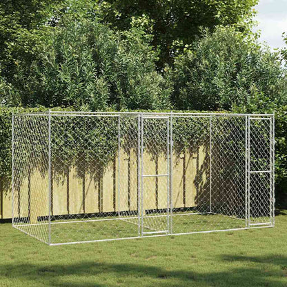 vidaXL Dog Cage Silver 400 x 200 x 200 cm Galvanised Steel 1