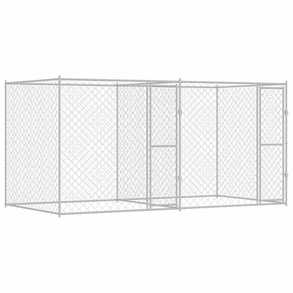vidaXL Dog Cage Silver 400 x 200 x 200 cm Galvanised Steel 2