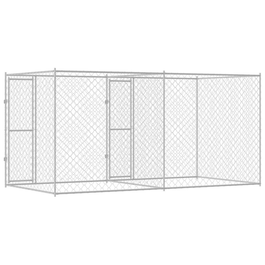 vidaXL Dog Cage Silver 400 x 200 x 200 cm Galvanised Steel 6